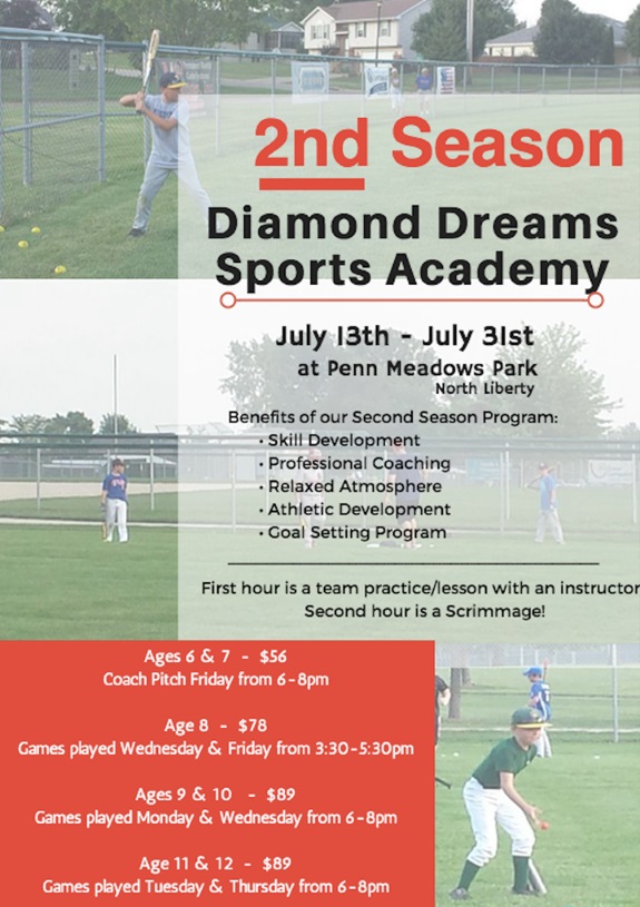 diamond dreams sports academy iowa city iowa flyers sports academy